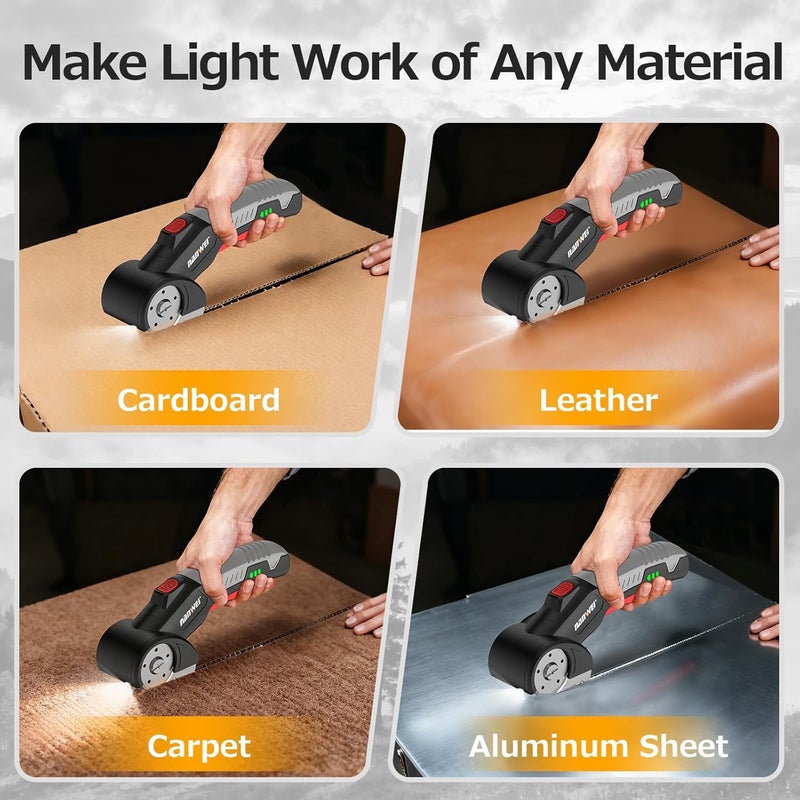 NANWEI Electric Scissors Cordless, Type-C Rechargeable Cardboard Cutter with 2 Blades,4.2V High‑torque Motor,for Thin Cardboard Fabric Carpet Leather - Image 2